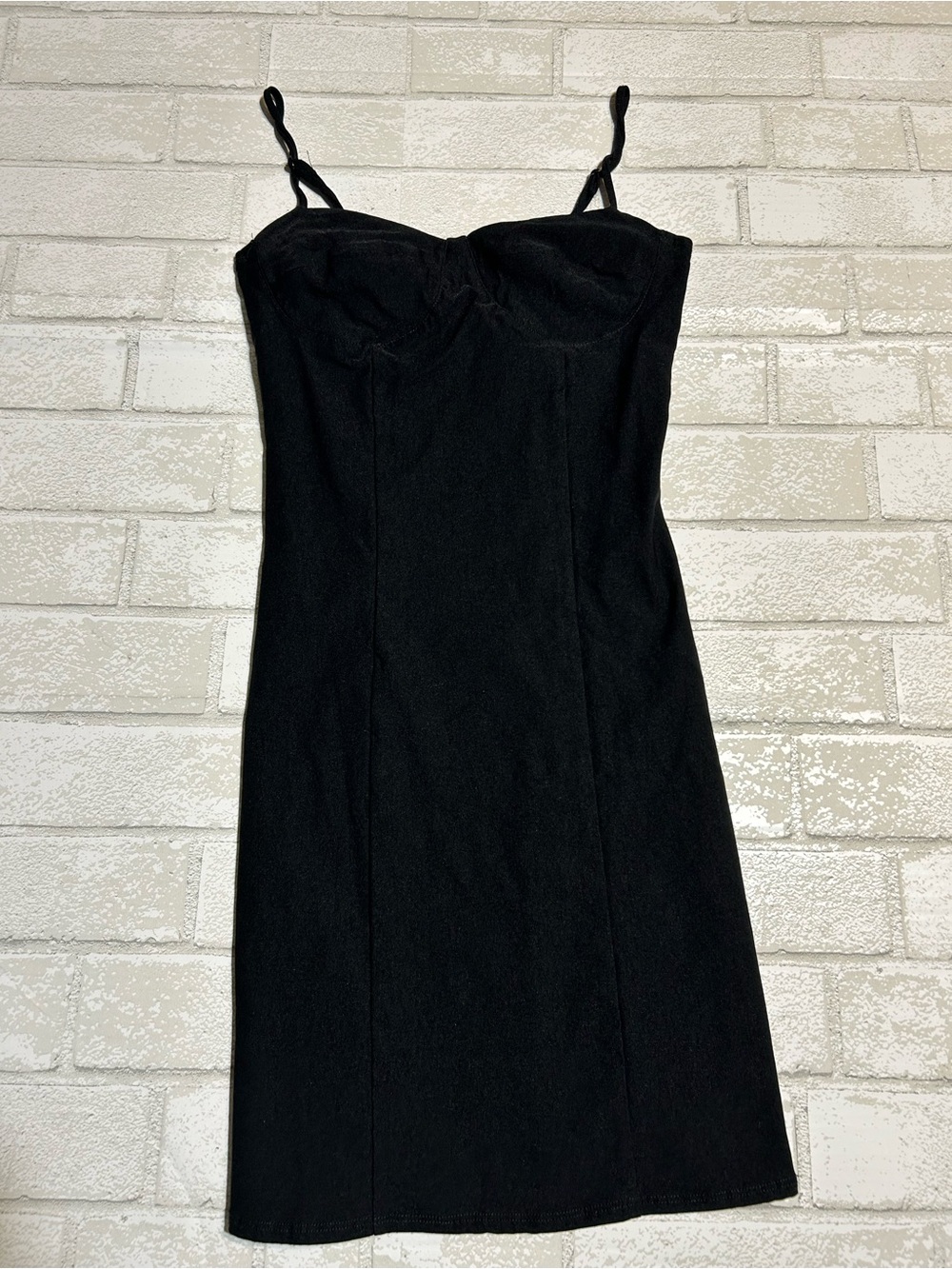 Garage Classic Black Spaghetti-Strap Bodycon Dress